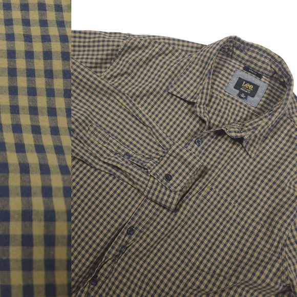 Lee Other - Lee Men's Stretch Gingham Plaid Button Down Shirt Regular Fit XL